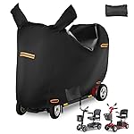 Mobility Scooter Cover Waterproof Outdoor with 4 Reflective Strips & 2 Mirror Pockets,Electric Scooter Cover with 3 Windproof Buckles & Air Vents,Universal Fit XL - 57x27x39