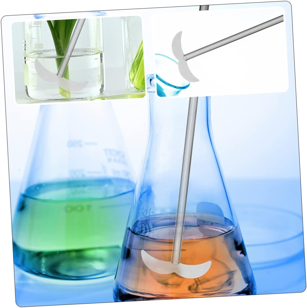 Vaguelly 2pcs Chemistry Stirring Rod Stirring Rod Stick Stainless Steel Stirrer Labs Paddle Stirrer Electric Mixing Tool