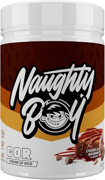 Naughty Boy Cream of Rice 40 Servings - Cream of Rice Supplement, Clean Carbs For Optimal Performance, Incredible Taste & Easy To Digest, Low Sugar, Low Fat, Vegan Friendly, 1kg - Chocolate Brownie
