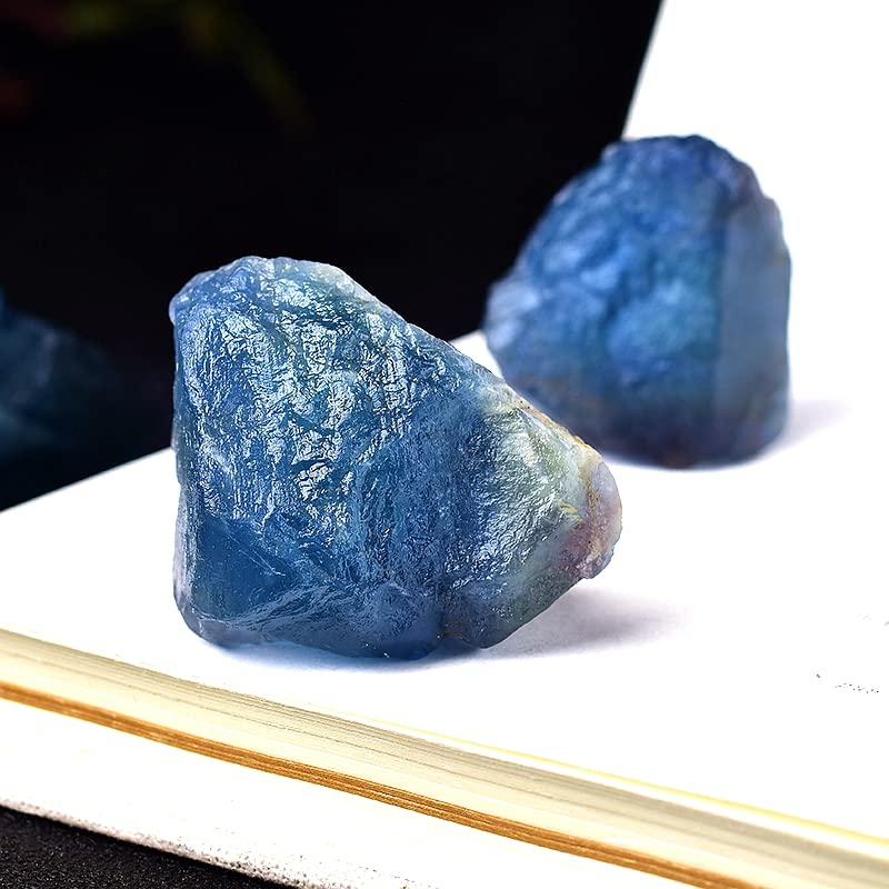1 STÜCK Natürlicher Blauer Fluorit-Kristallstein Quarz-Erzstein Fluorit-Ornament-Felsprobe DIY-Geschenkstein-Mineralprobe (4 Stück)