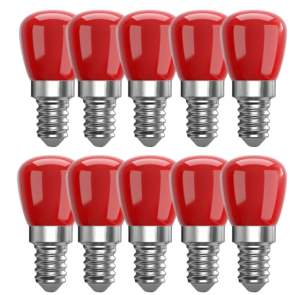 WULUN E14 Edison Screw Globe LED Light Bulb 3 Watt Refrigerator Freezer Lamp, Equivalent to 40W Halogen Bulb, AC 220-240V, Operating Temperature from -25℃ to +45℃ (Red)