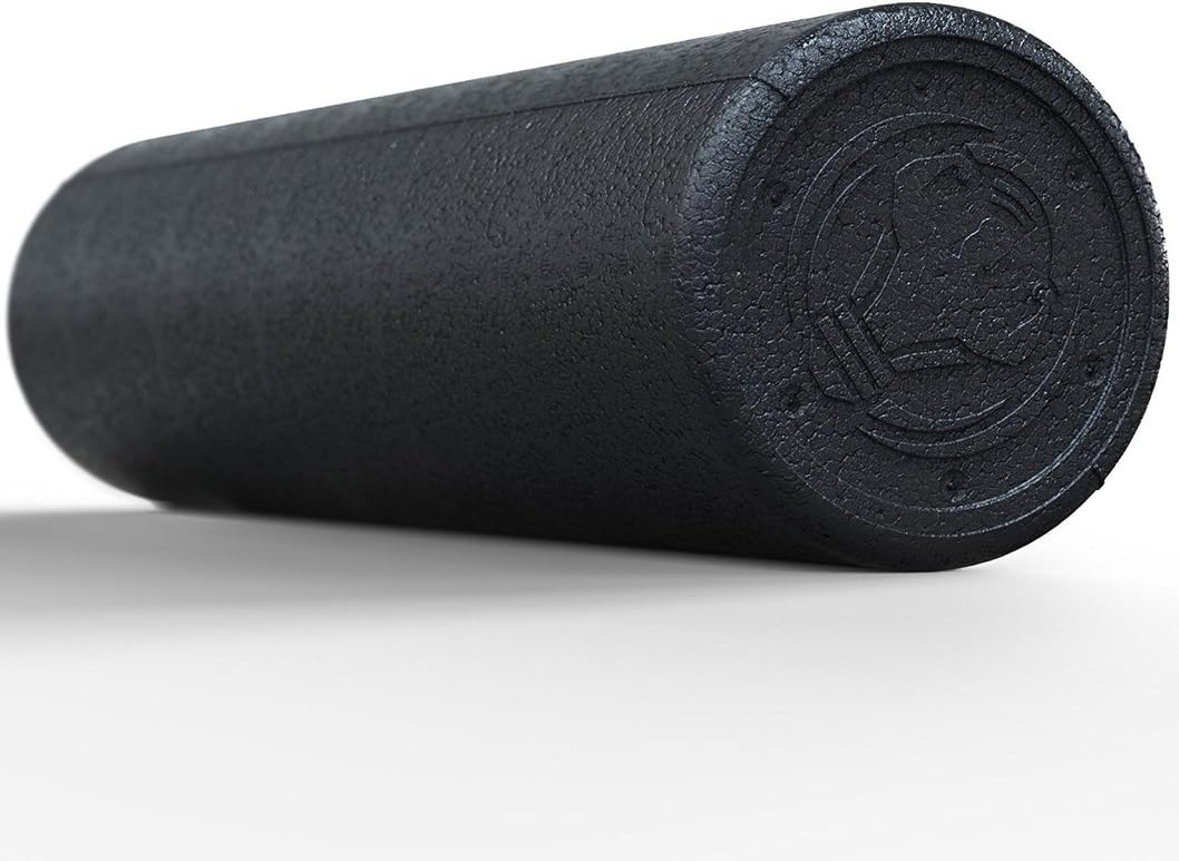Black Foam Roller, Extra Firm High Density, 24 Inch by