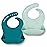 Simka Rose Silicone Bibs for Babies - Toddlers High Chair Dining Table and Restaurants - Silicone Baby Bibs with food catcher Adjustable Soft Catch all Bib with Pouch Baby Led Weaning for Boys & Girls