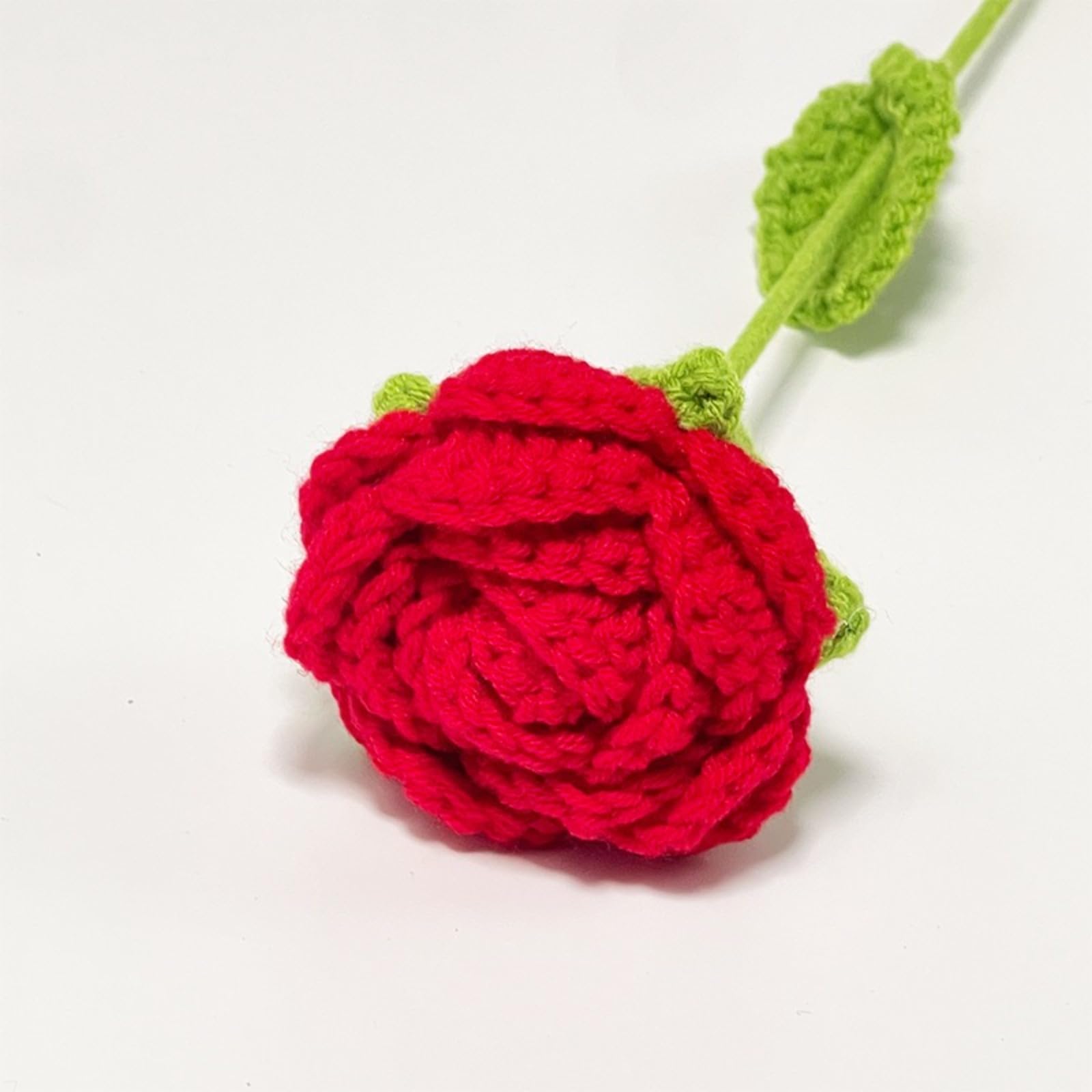 ALIHLUDNB Weaving Rose Simulation Flowers, Homemade Crochet Bouquet
