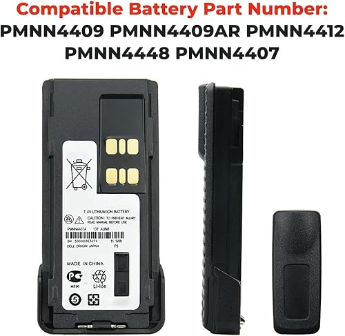 Miniatura 4 de Paquete de 10 baterías PMNN4407A para Motorola XPR3300 XPR3500 XPR7350 XPR7380 XPR7550 XPR7580 GP338D DP4600 XiR P8668 APX 2000 Batería de repuesto