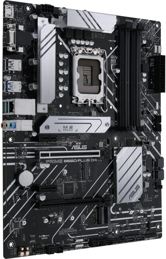 ASUS Prime B660-PLUS D4 LGA 1700(Intel 12th Gen) ATX Motherboard(PCIe 4.0, DDR4,3xM.2 Slots, 2.5Gb LAN, Rear USB 3.2 Gen 2x2 Type-C, Front USB 3.2 Gen 1 Type-C, Thunderbolt 4 Header Support)