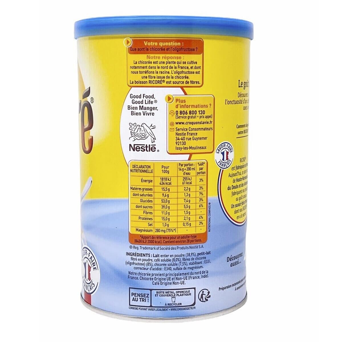 Ricore au Lait (Bonjour), Cafe Au Lait A La Chicoree 400g