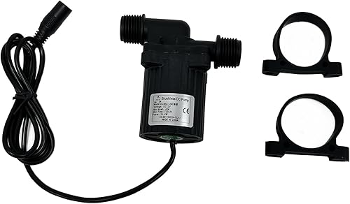 SHYSKY DC40C-1240 Bomba de agua CC sin escobillas micro 12V 14W, 4M 13ft, flujo 720LPH, puertos roscados de 12 pulgada, seguro bajo ruido estable
