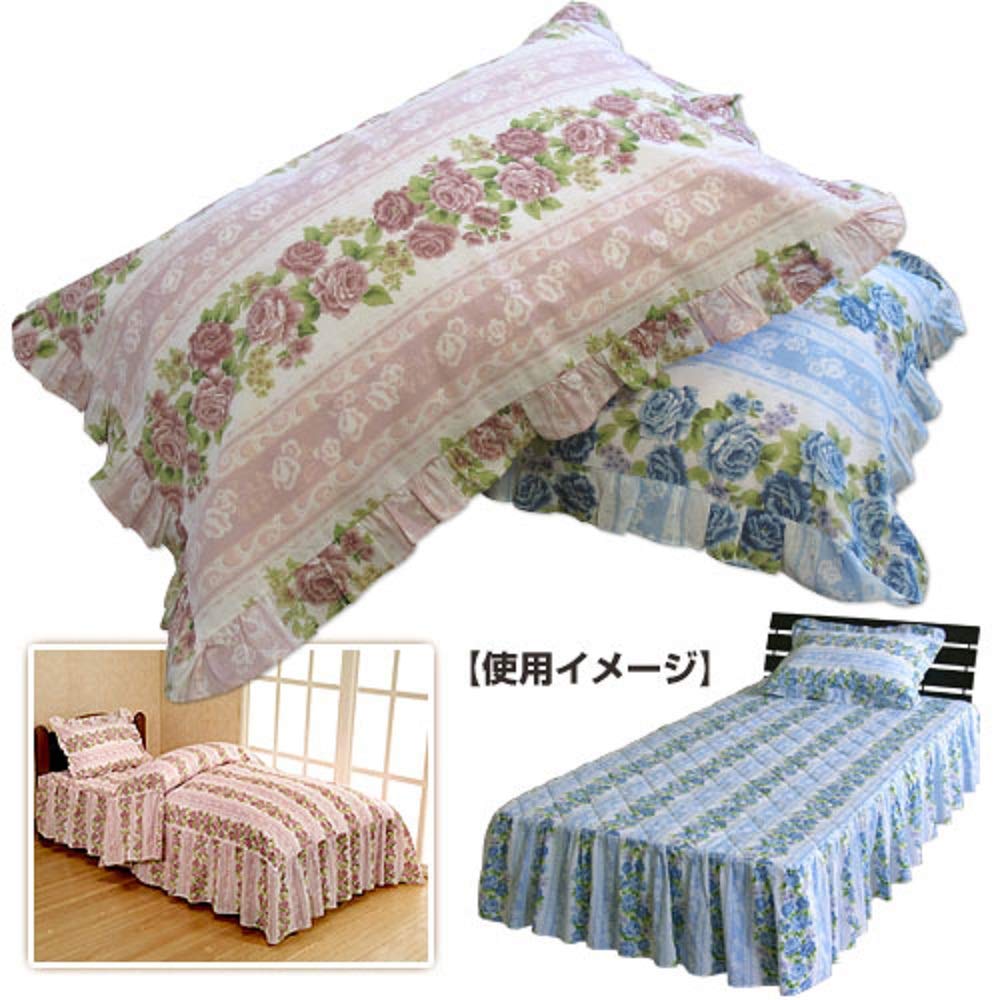 Amazon｜メーカー直販 フリル付き 花柄 枕カバー ピロケース型 43×63cm