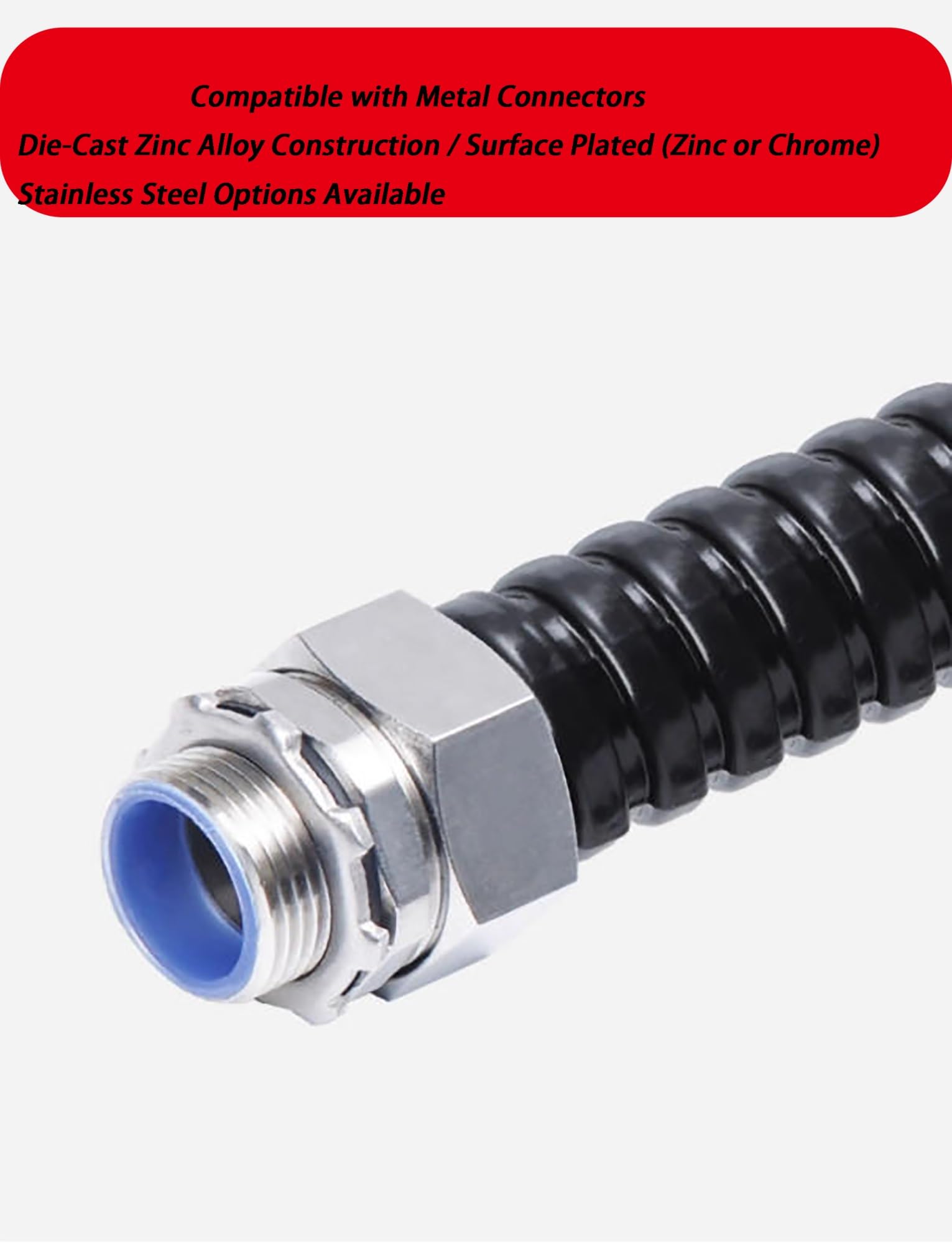 Conducto de metal flexible – Tubo corrugado eléctrico recubierto de PVC para protección de cables, apto para ferrocarriles y locomotoras, longitud 5 m