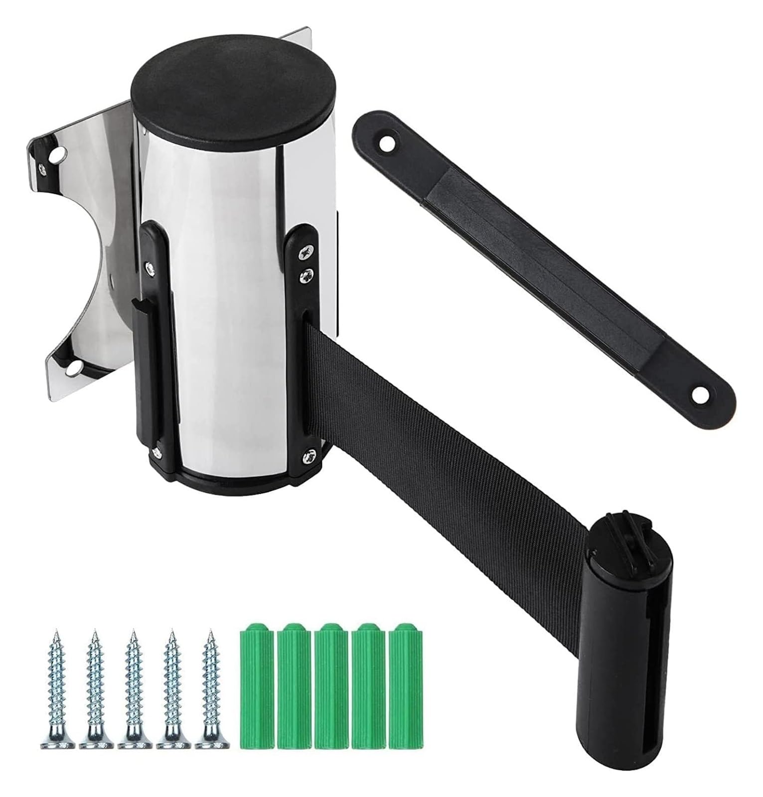 YNIYUJKL Retractable Wall Mount Queue Belt - Stainless Steel Crowd Control Barrier For Offices, Factories & Cinemas - 5M Pull-Out Safety Belt For Public Areas,size_name-5m