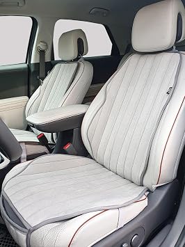 Bod Vodina Series Car Seat Cushion Set with Thai Feather Pockets Seat Protection Sleeve Front Back Set Gray