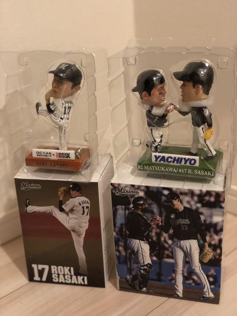 Amazon | 千葉ロッテマリーンズ 佐々木朗希 ボブルヘッド 2種類セット  