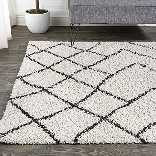JONATHAN Y Tapete Diamond Shag Beige/Gris Oscuro 8x10 ft miniatura 3