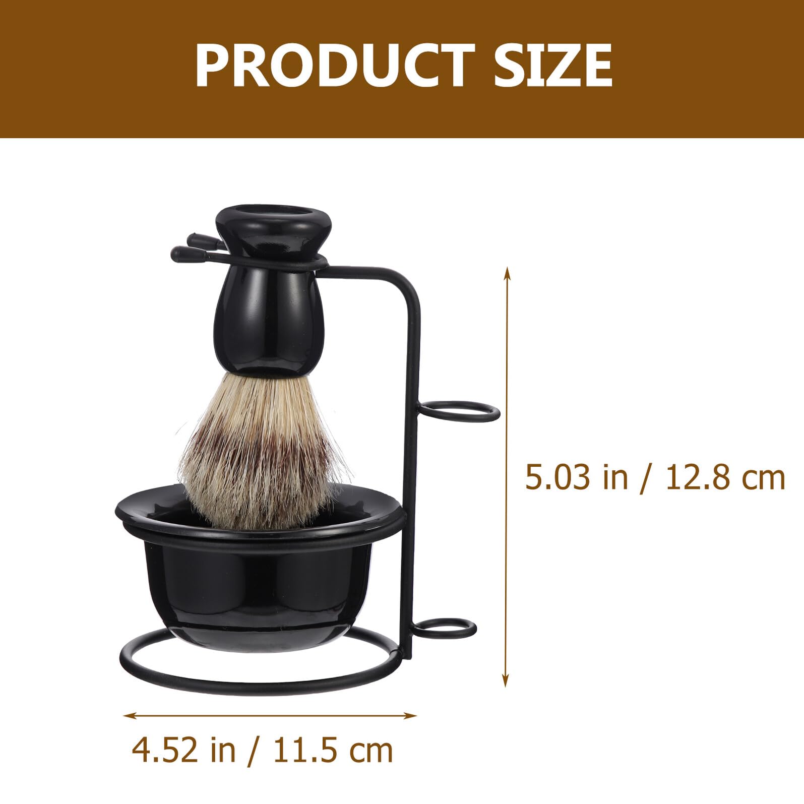 Kit Cuidado de Barba para Hombre Brocha de Afeitar Negra y Cuenco Profesional, Acero Inoxidable y Abs, Diseño Retro, y Fácil de Transportar
