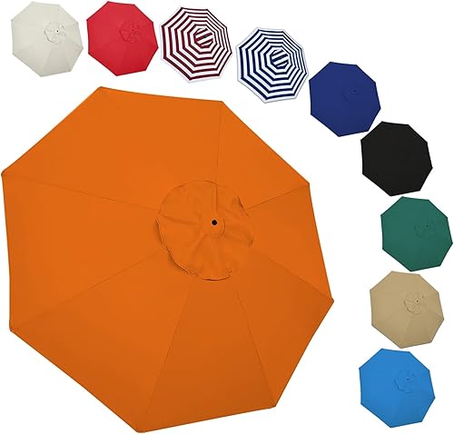 Miniatura 10 de Toldo de repuesto para sombrilla de patio de 6.6 pies, 9 pies10 pies, 6 varillas  8 varillas de repuesto para sombrilla de mesa de mercado de jardín