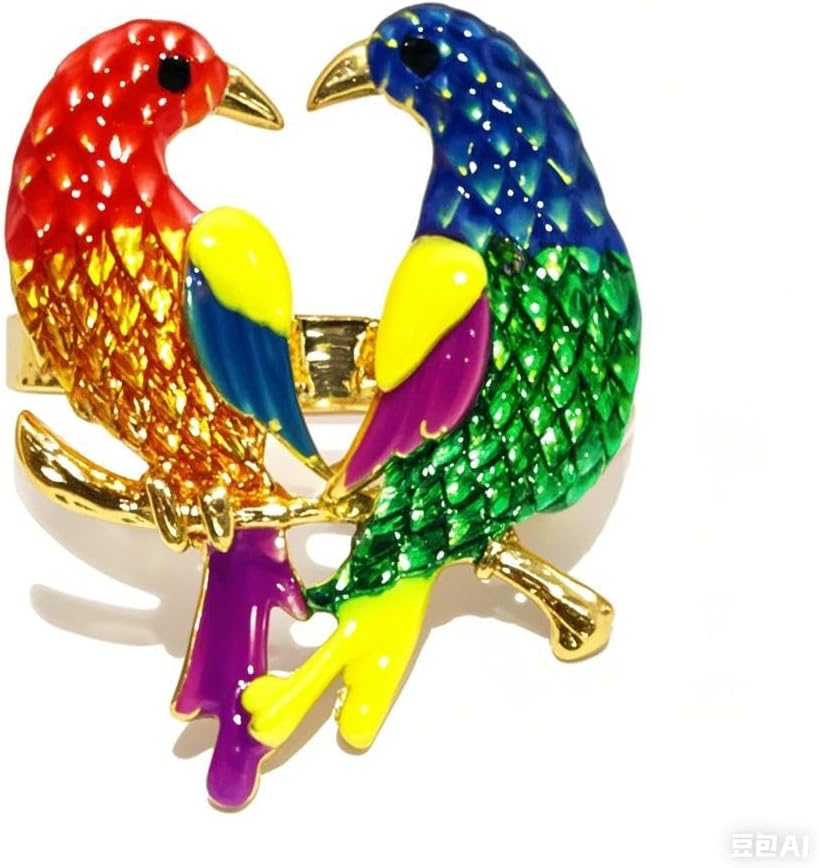 Bird Napkin Rings Set of 6 for Fall Party Christmas Dining Decor