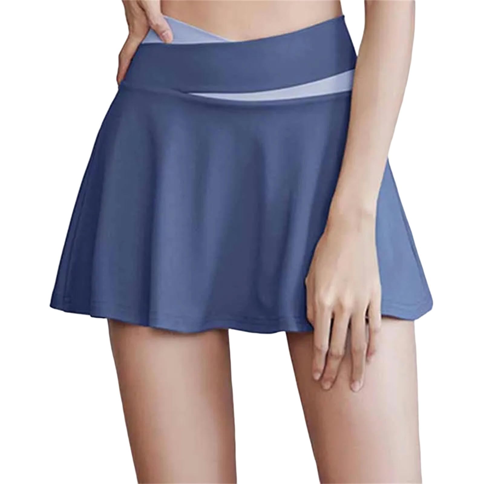 Falda Plisada Faldas De Tenis Femeninas Deportivas Faldas Plisadas De Golf Falsas Conjuntos De Dos Piezas De Fitness Cruzado Yoga Skot