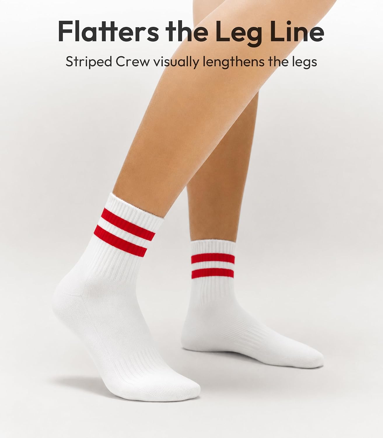 HAVE A TREE Womens Retro Striped Crew Socks 6 Pairs Cozy Athletic Casual Style Ankle Above Cotton Blend Everyday Wear Gift