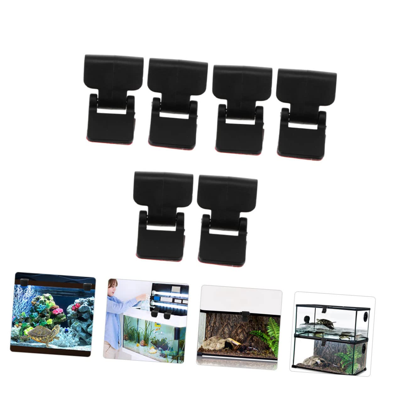 FRCOLOR 6 Sztuk - Blokada Ewakuacyjna Części Do Terrarium Dla Żółwi Zatrzask Zbiornika Dla Gadów Dla Zwierząt Domowych Terrarium Dla Żółwi Dostaw Zatrzask Zbiornika Dla Gadów Szklana