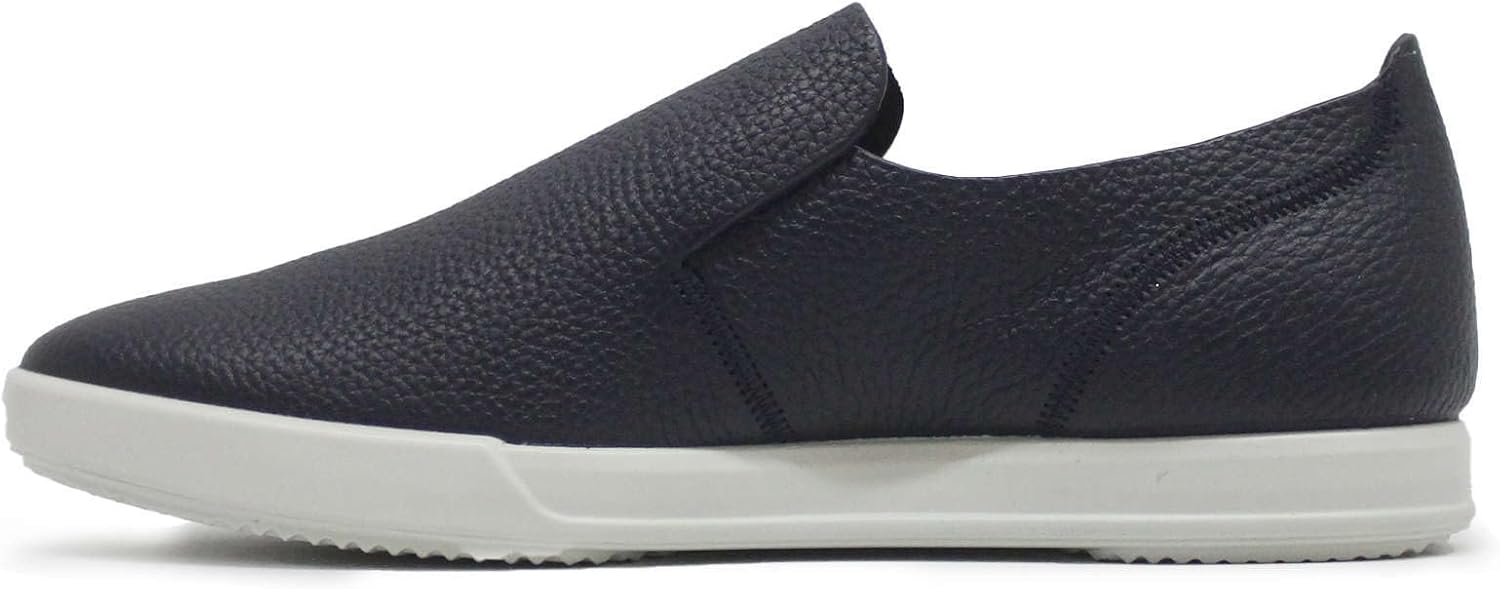 ECCO Mens Leisure 538824 Leather Marine Shoes - Angled Side View