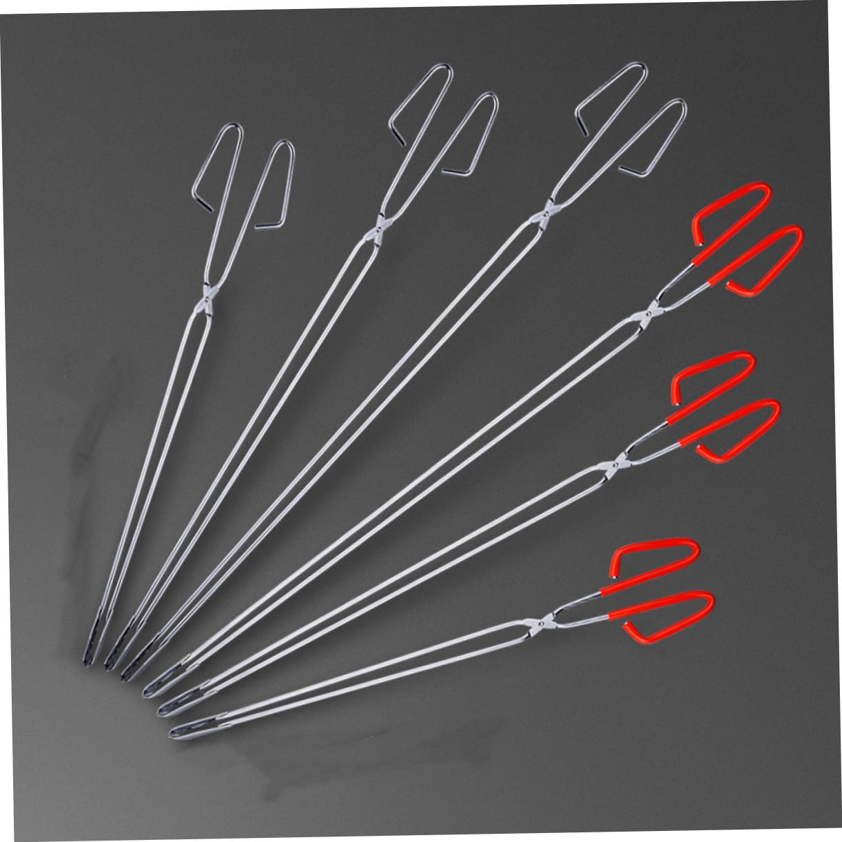 Pince à Déchets Longue Portée 2 Pièces Rouge en Acier Inoxydable