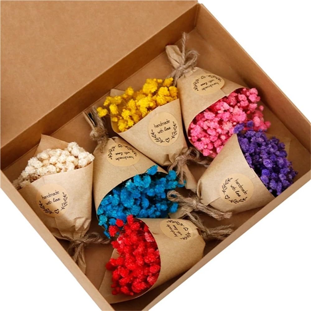 1 Mini Bouquet de Fleurs séchées, Bouquet de Fleurs séchées Artisanales à Faire soi-même, Petites Plantes séchées décoratives 11 x 7 cm