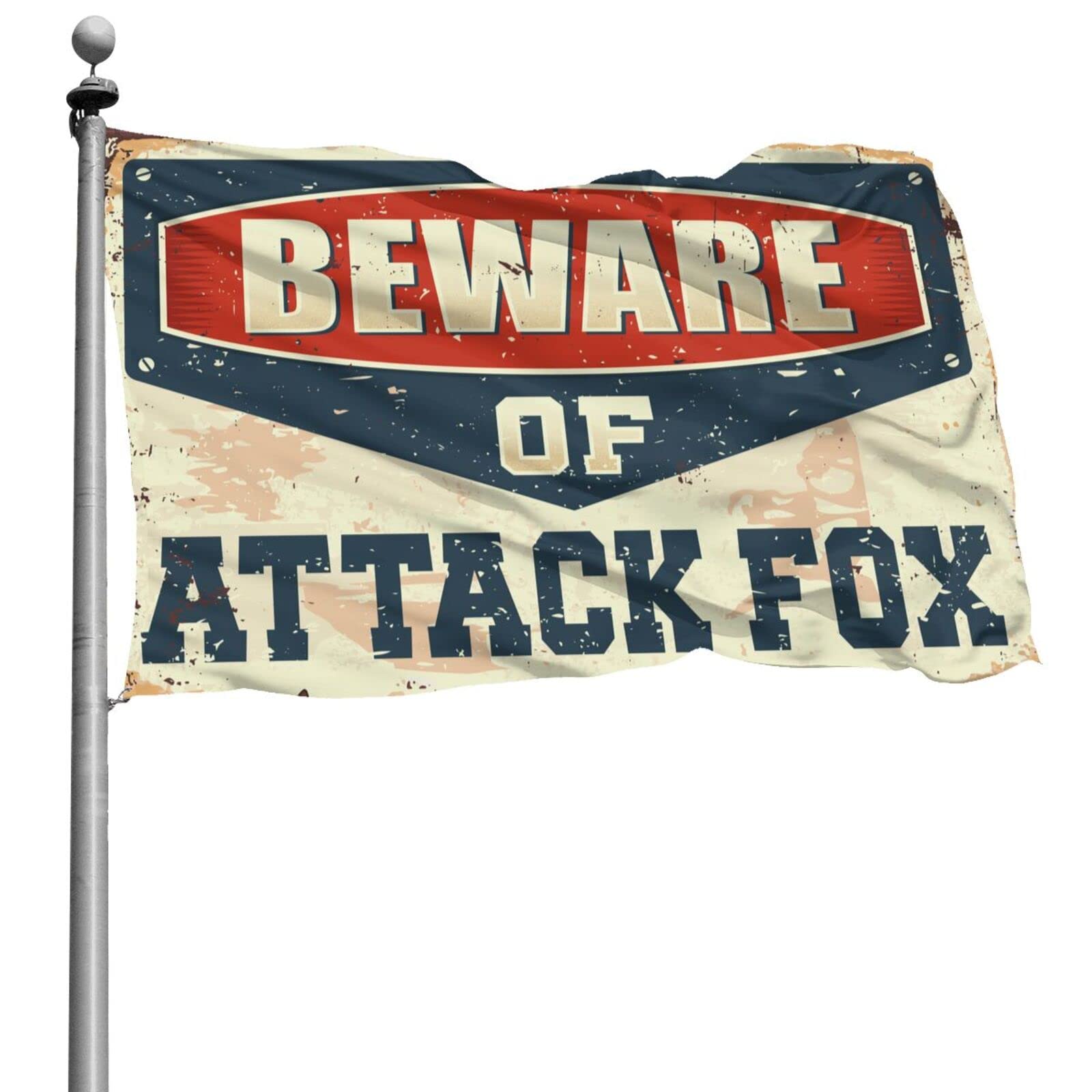 Drapeau drôle Beware of Attack décoration chambre ado fille textile géant