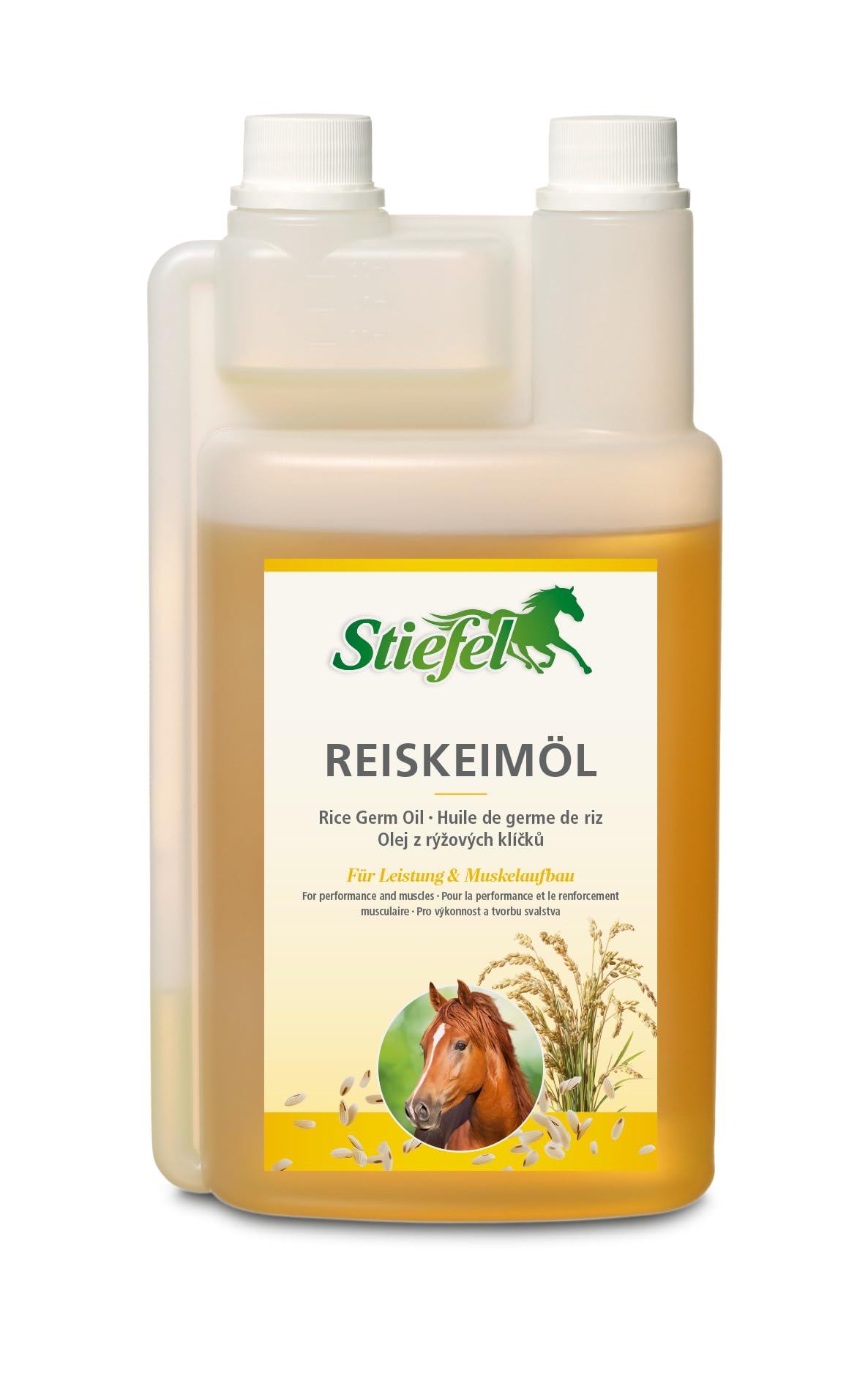 Stiefel Rice Germ Oil for Horses, High-Quality 100% Natural Oil, Supports Muscle Building and Performance Readiness, Liquid with Dosing Bottle, 1 Litre-image-27
