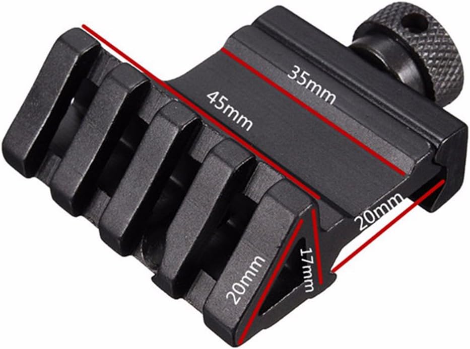 Liipor 4 pcs 45 Degree Angle Offset Side 4 Slot Mount 20mm Picatinny Weaver Laser Scope Rail Mount Base Adapter