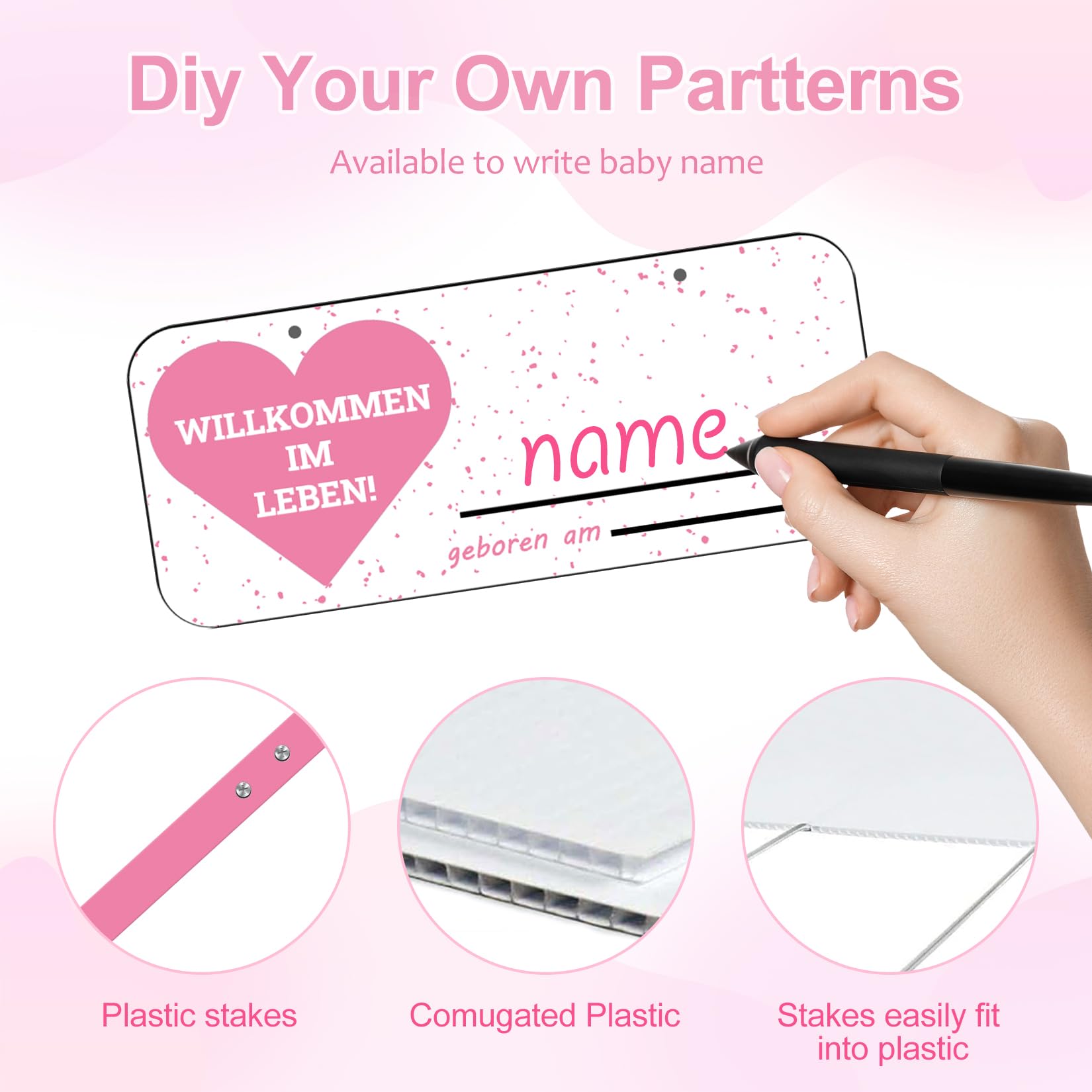 Kit cicogna in legno per nascita, personalizzabile bimbo - bimba, kit in legno da colorare, kit fai da te regalo nascita,annuncio di nascita - Italia
