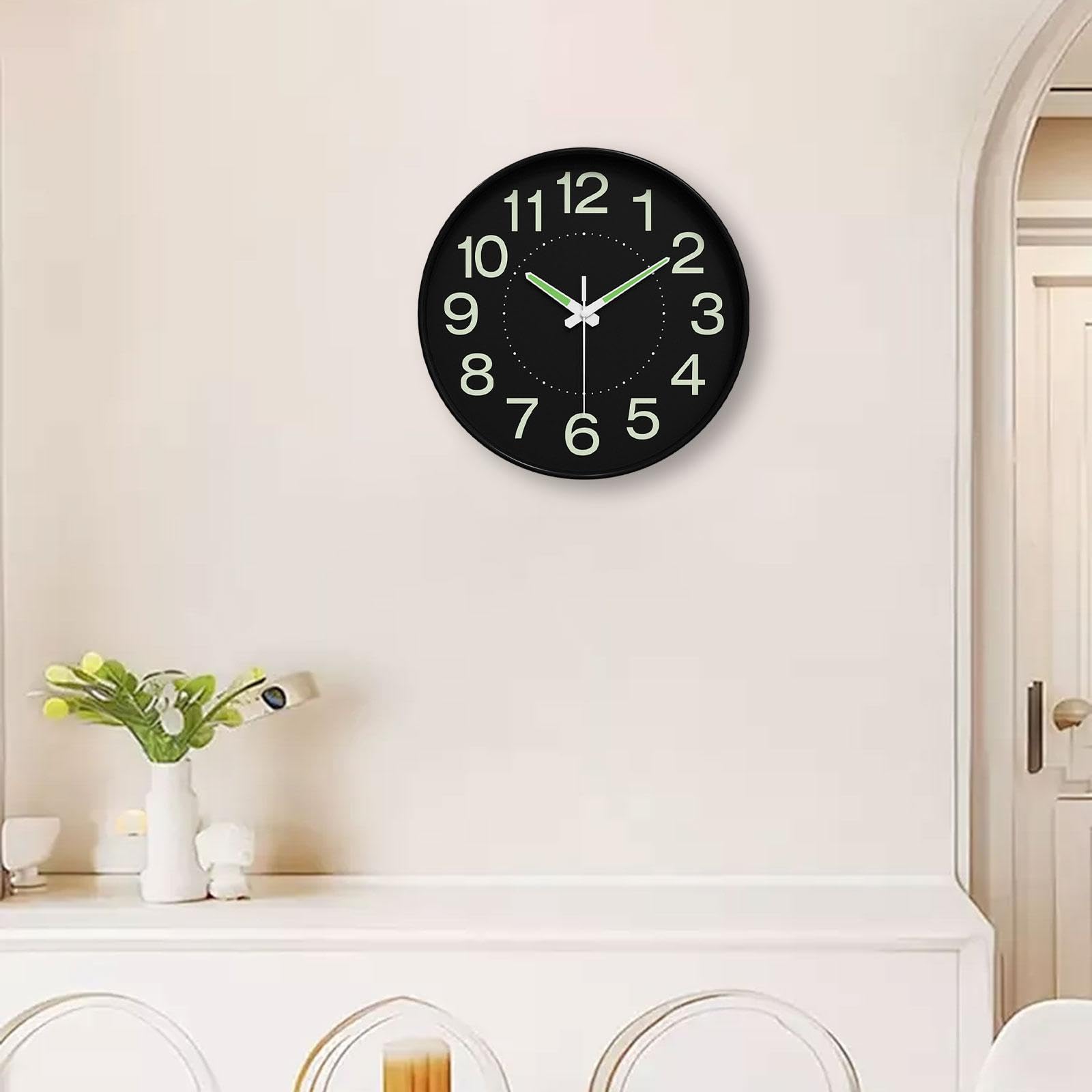 Reloj Moderno de Pared con Función Luminosa en Números Y Manos Material Resistente de PP Y Vidrio Adecuado para Decoración de Interiores en Casa, Estilo a, Individual