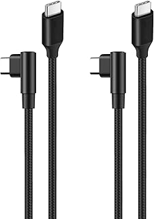 USB-C ＆ USB-C ケーブル L 字 (1m ブラック) 【2本組】SLEIJAOOE【 60W 急速充電 /USB2.0規格/ PD対応】高耐久ナイロン Type C (C to C) ケーブル 100cm スマートフォン・タブレット・ゲーム機等Type-C 機器対応