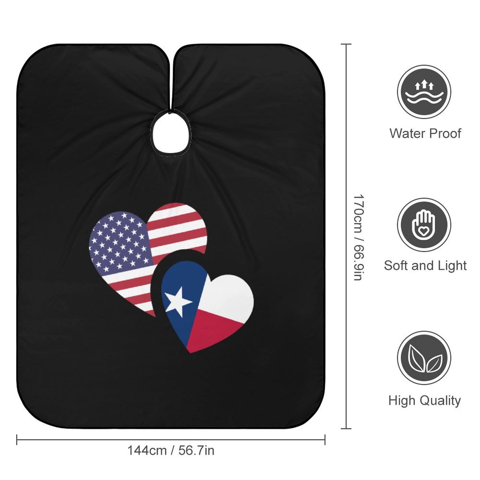 US Texas Flag Hair Cutting Cape for Men Women Waterproof Barber Cape Adjustable Salon Haircut Capes