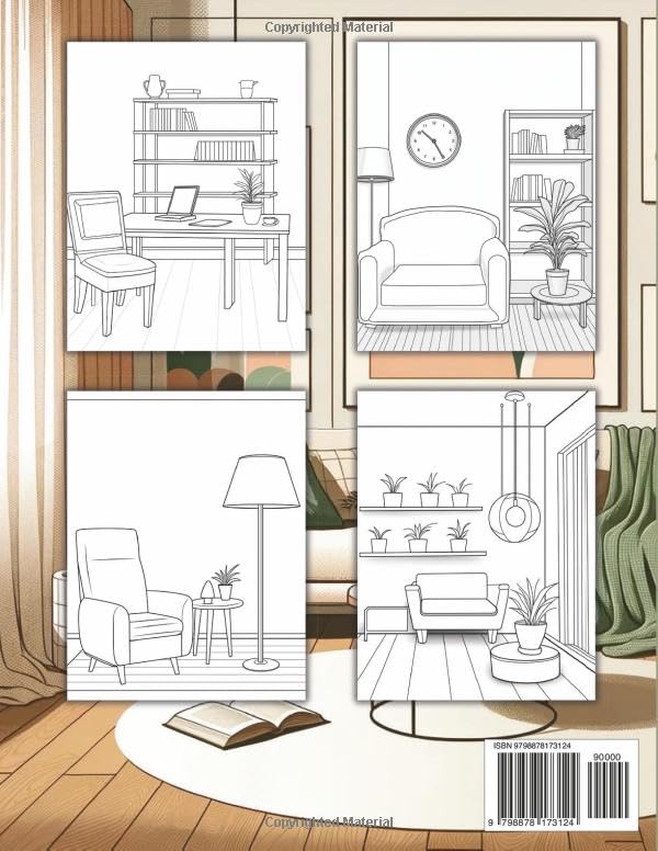 Beautifully Minimal: Interior Art & Design Coloring Book for Adults: Discover Serene Spaces, Modern Decor, Simple Elegance, and Minimalist Living for ... Creative Joy, and Elegant Home Inspiration image 3