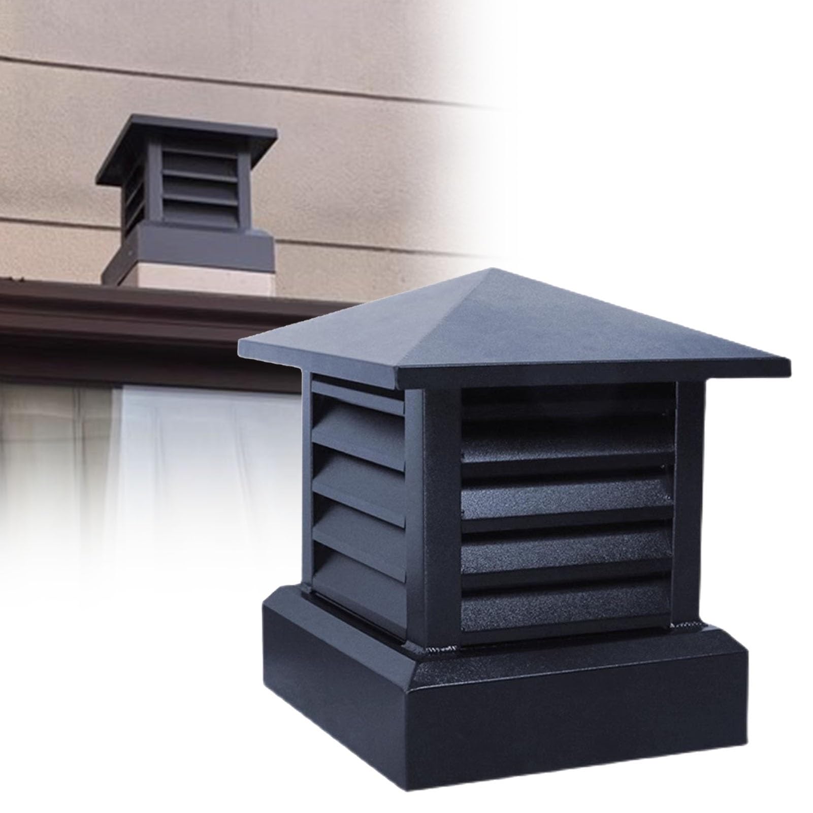 LMMIAOZ Chimney Cowl Flue Vent Cover, Weatherproof Roof Cap for Stove Pipe Exhaust, Prevents Rain Entry