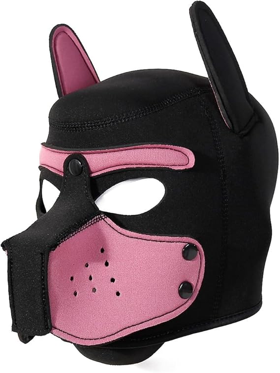 Pup Hood, Pup Play Hood, Removable Dog Full Face Pup Hood