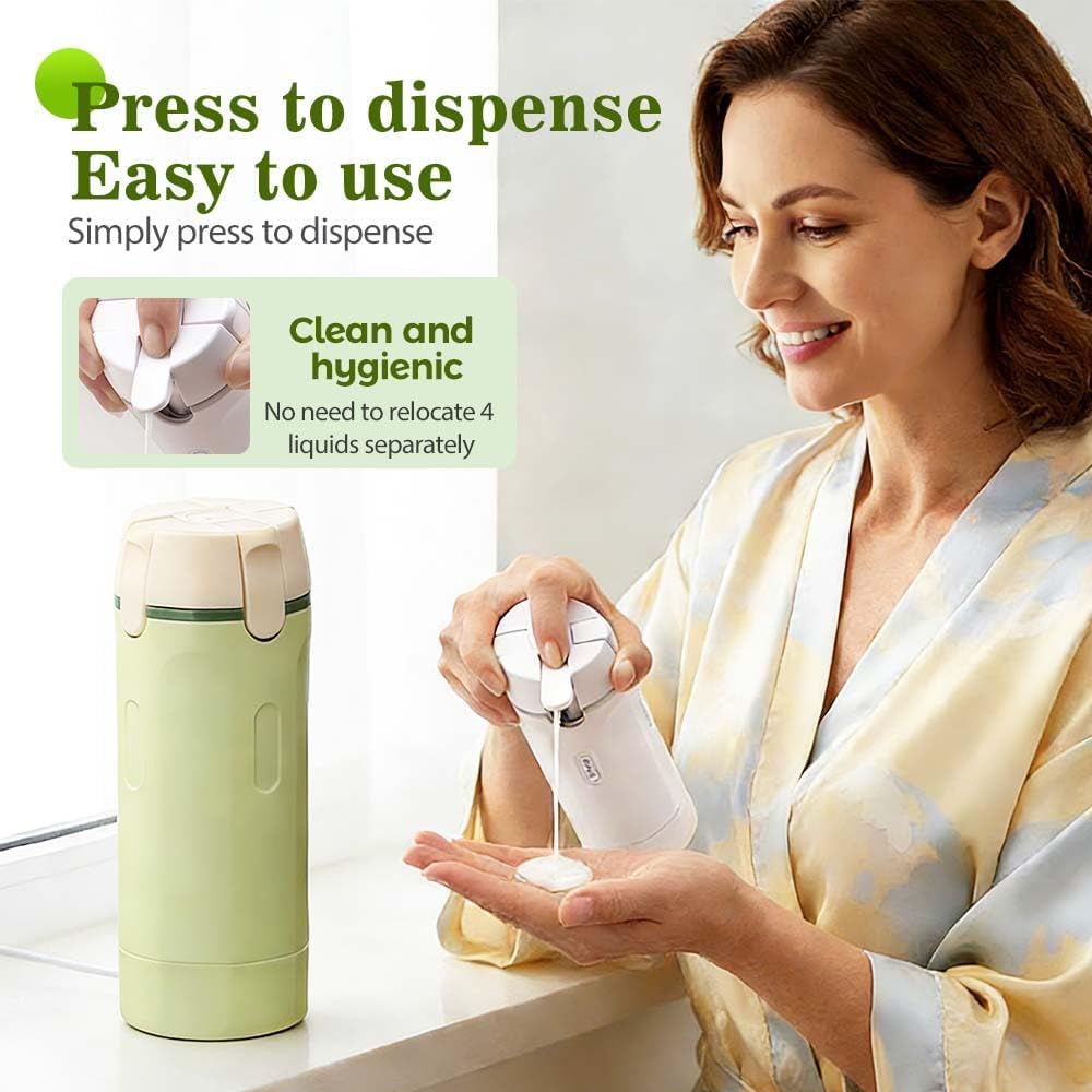 4 In 1 Reisespender Set Reiseflaschen Reise Shampoo Behälter 2er Pack 8x40ml Für Flieger Familien Sportler Flüge Camping Wochenendausflüge Grün Weiß