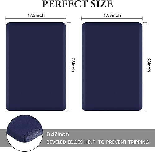 Miniatura 100 de HappyTrends Tapete de cocina [2 piezas] acolchado, cómodo, antifatiga, impermeable, antideslizante, tapete de espuma ergonómica gruesa y perfecta