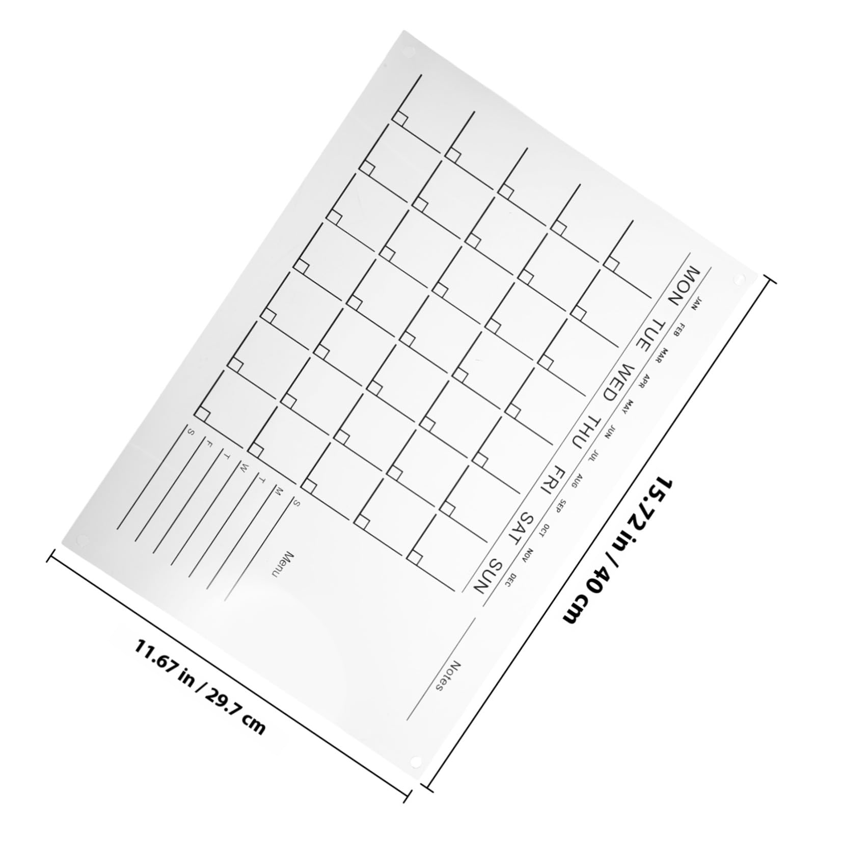 Abwischbare Acryl Nachrichtentafel mit Whiteboard Funktion Transparenter Wochenplaner für Wand und Schreibtisch Inklusive Whiteboard Stift und Pinnnadeln Zufällige Zufällige Farbe