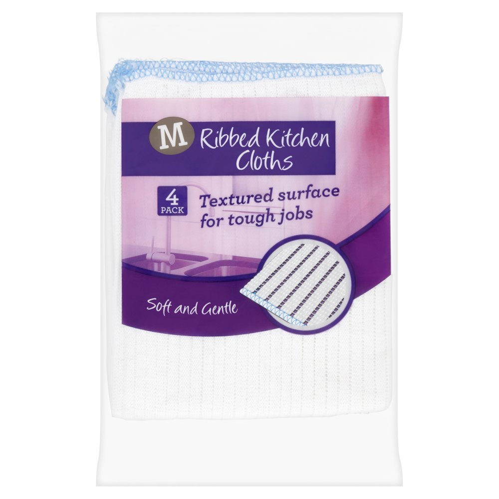 MorrisonsMorrisons 4 Ribbed Kitchen Cloths