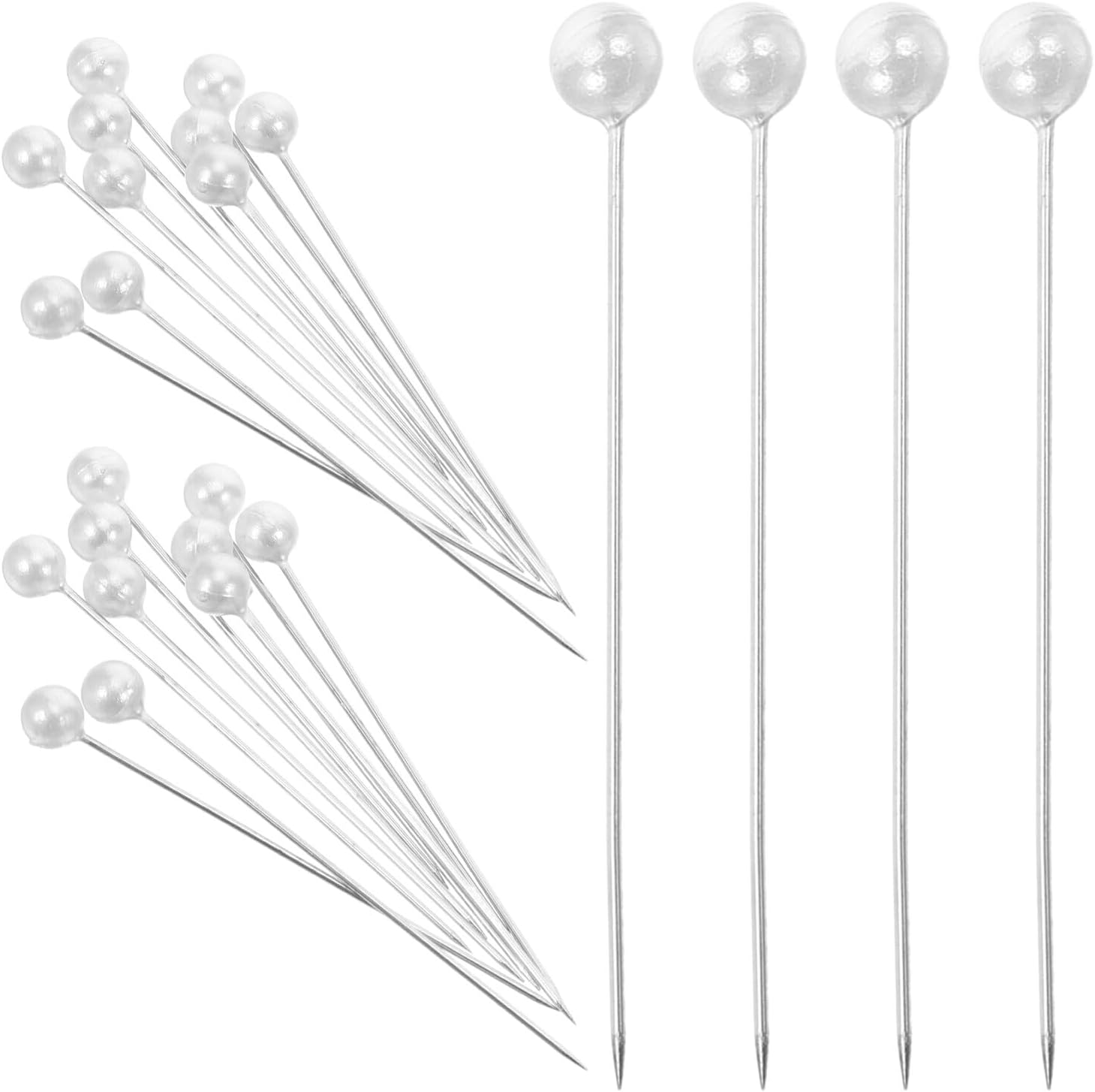Cabilock 20 Boxes White Ball Head Straight Pins Sewing Craft Pins for Dressmaking Quilting and Jewelry Making Approx Suitable for Fabric and DIY Projects