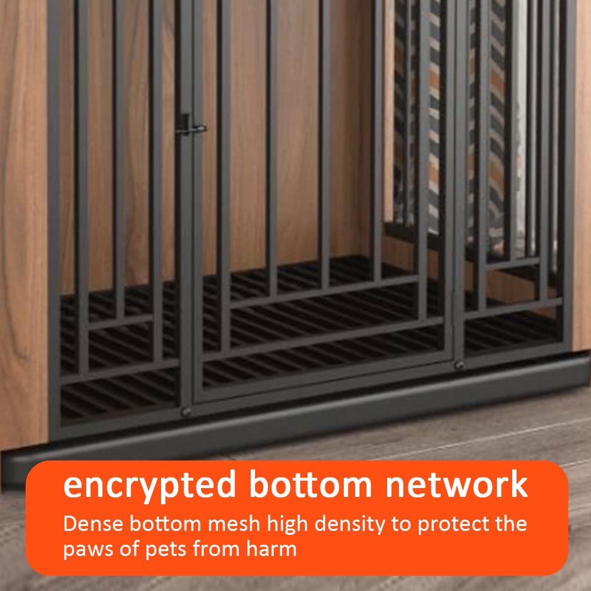 Heavy-Duty Wooden Dog Kennel Furniture, 31.8'' Large Dog Crate & House for Small/Medium/Large Dogs, Sturdy Anti-Chew Dog Cage, Elegant Bronze Finish