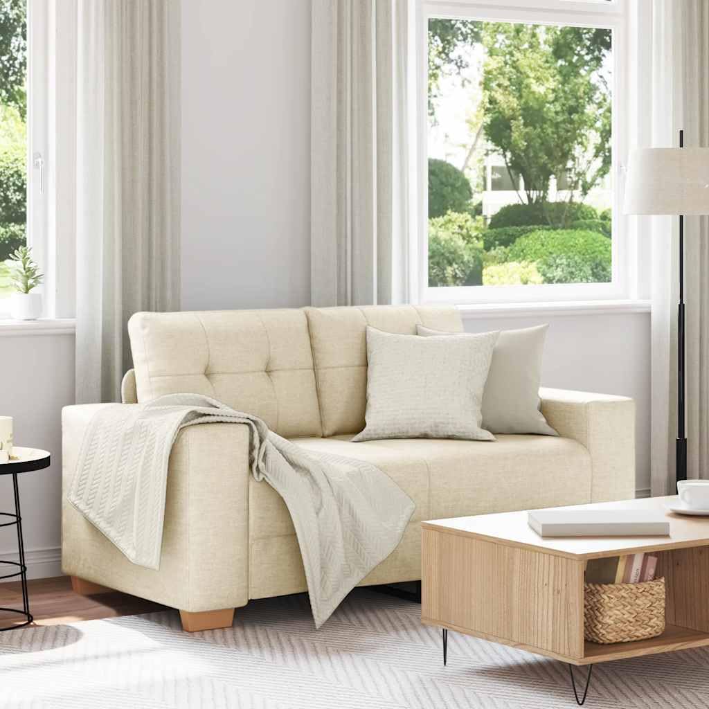 Loveseat Sofá de lino de 120 cm de ancho, moderno sofá de 2 plazas para salón, dormitorio y oficina, cómodo acolchado, marco resistente, color gris