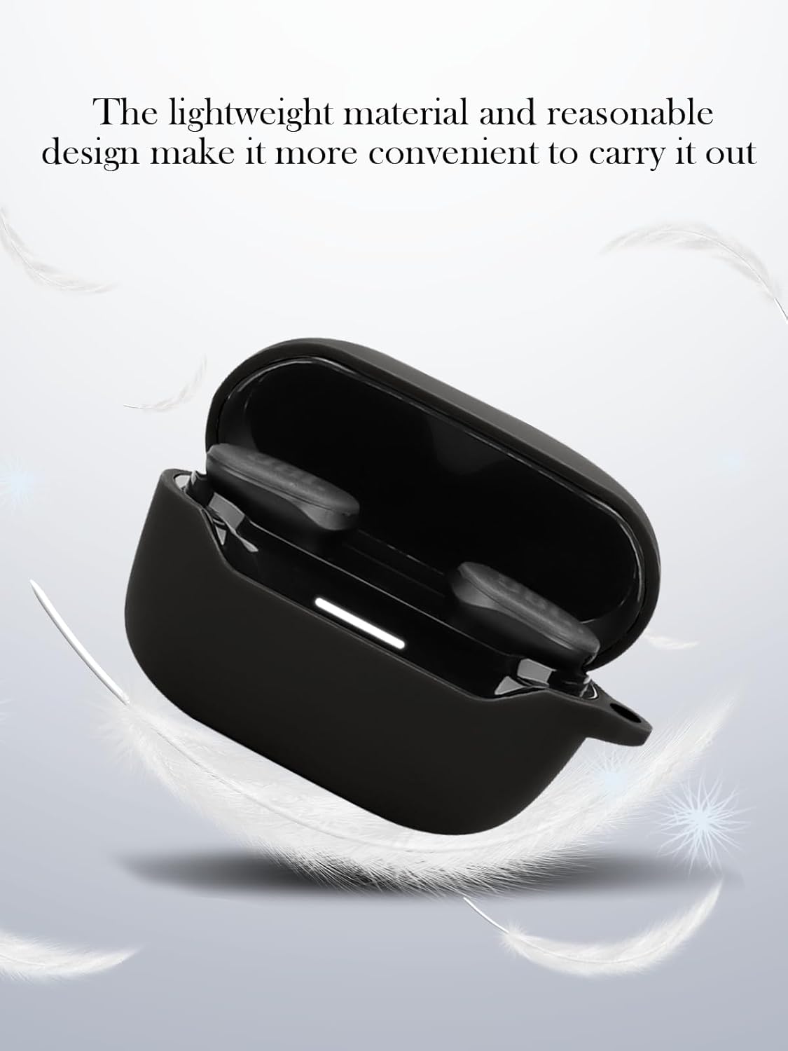 Case for JBL Endurance Race 2 True Wireless in Ear Earbuds,Soft Protective,Shockproof, BOVUGAC Silicone Case Cover with Keychain & Cleaning Kit & Lanyard-Black - Image 6