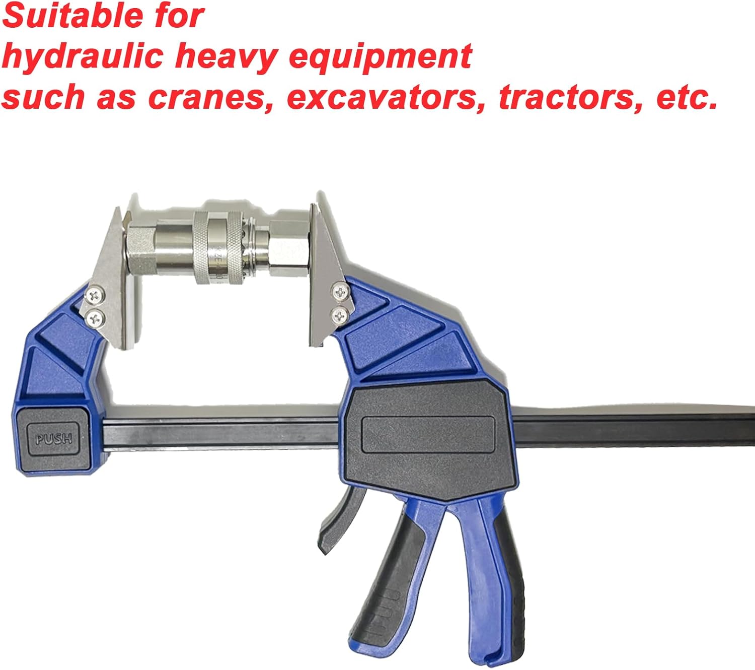 18” Quick Coupler Hand Clamp Includes 4 Pcs Duo-Jaw Sets(2 * 1/2" & 3/4" and 2 * 7/8" & 3/8" Jaw) for Hydraulic Pipe Clamps Quick Coupler Tool Suitable Excavators, Tractors, Cranes, etc.