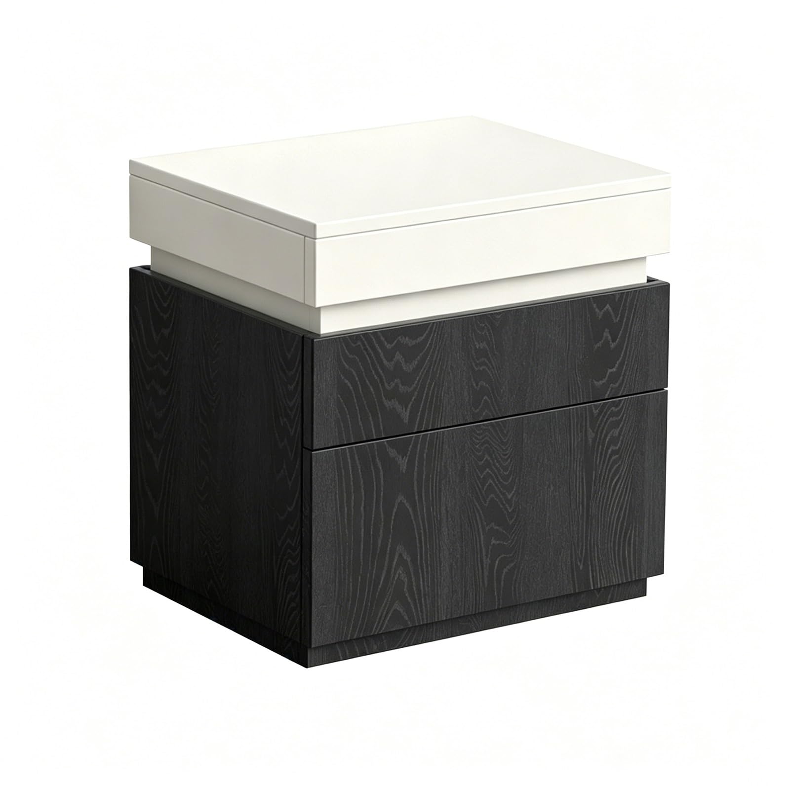 Table de nuit en bois massif avec rangement invisible pour chambre moderne