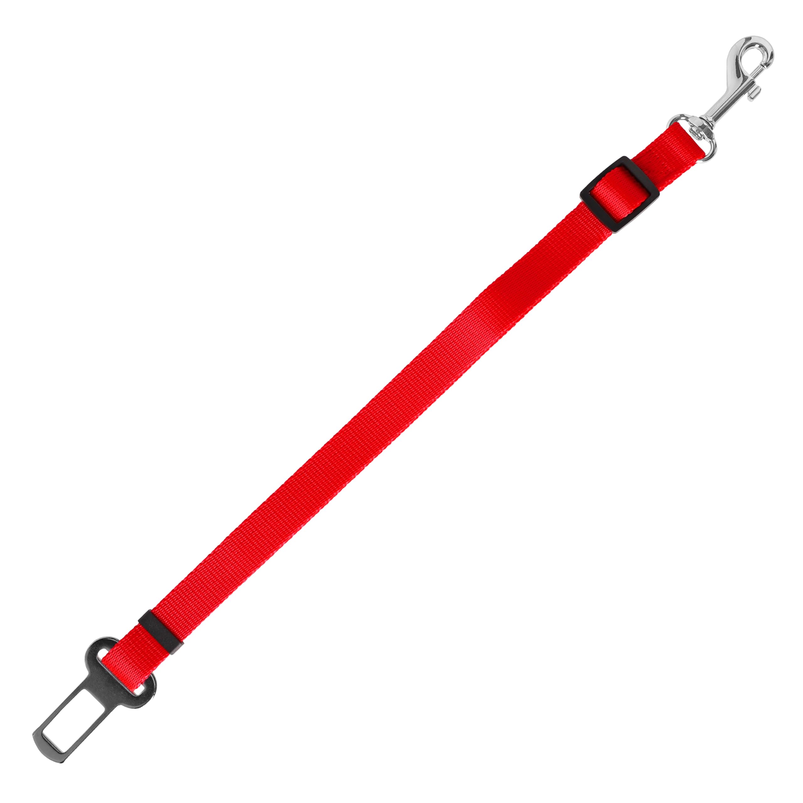 Dingo Waldemar Rutkowski Durable Dog Car Seat Belt for Harness Attachment with Swivel Clip and Chrome Buckle, Handmade and Reliable, Size L, Red (16788)