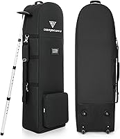 Vista 16 de Golf Travel Bags for Airlines with Adjustable Support Rod and Detachable Shoulder Straps, Hard case Top Soft Foldable Golf Club Travel Covers