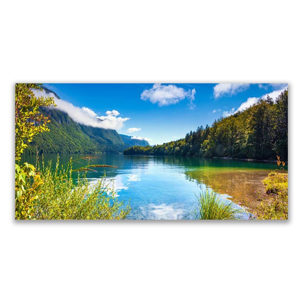 Tableau Nature 120x60cm en verre acrylique Tulup forêt et lac